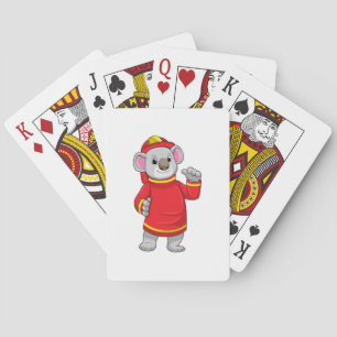 Koala som brandman med Helmet Casinokort
