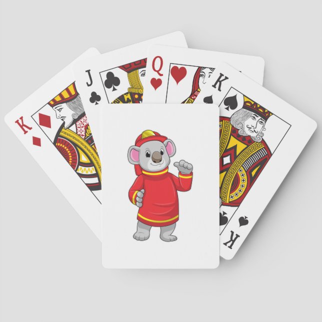 Koala som brandman med Helmet Casinokort (Baksidan)