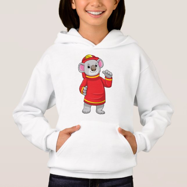 Koala som brandman med Helmet T Shirt (Framsida)