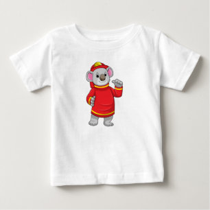 Koala som brandman med Helmet T Shirt