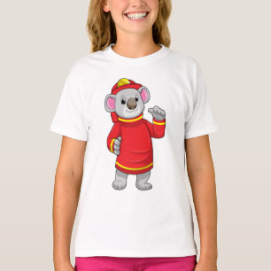 Koala som brandman med Helmet T Shirt
