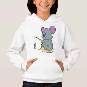 Koala som Fisher med fiskstavar och fisk T Shirt