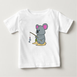 Koala som Fisher med fiskstavar och fisk T Shirt