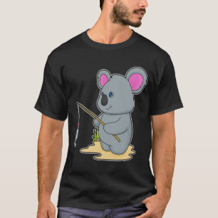 Koala som Fisher med fiskstavar och fisk T Shirt