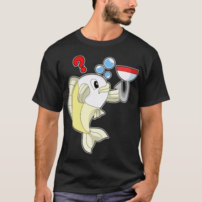 Koala som fiskare med fiskespö & fisk t shirt (Framsida)