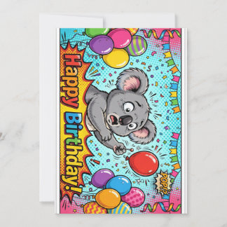 koala som försöker knäppa ballonger födelsedags ko