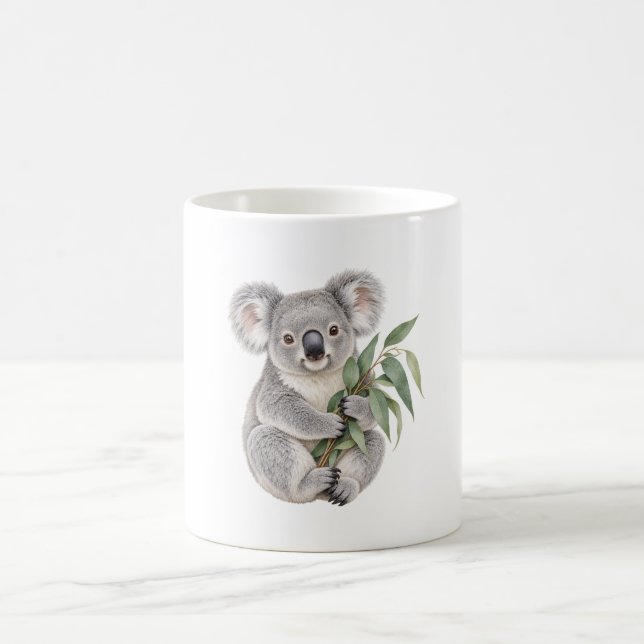 Koala som håller eukalyptusblad kaffemugg (Center)