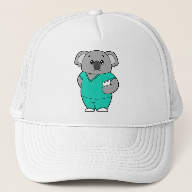 Koala som Nurse med Anteckningsblock Keps (Framsida)