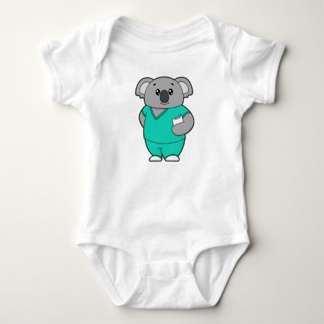 Koala som Nurse med Anteckningsblock T Shirt (Framsida)