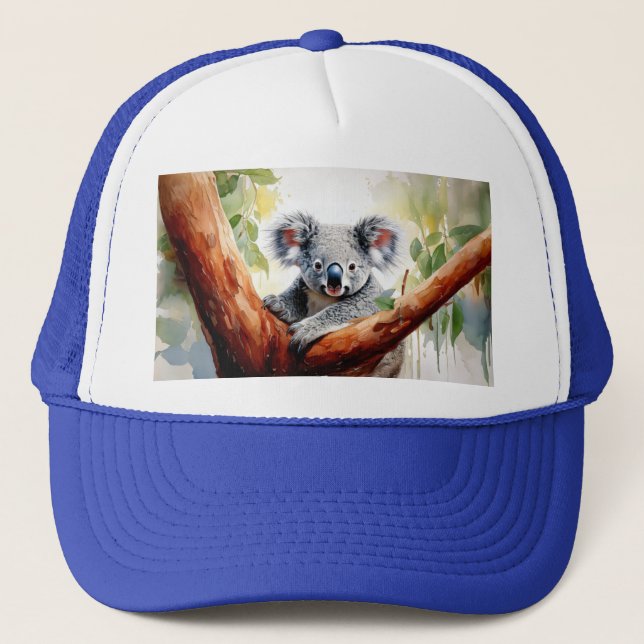 Koala som sitter i ett gumtree keps (Framsida)