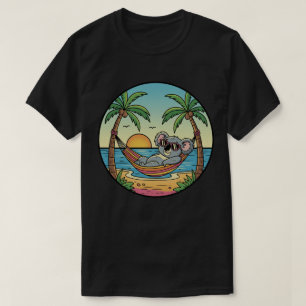 Koala som slappnar på baddrängmatta - Tropisk seme T Shirt
