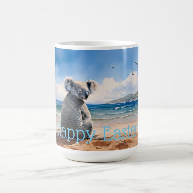 Koala som tittar på havet Glad påsk Kaffemugg (Center)