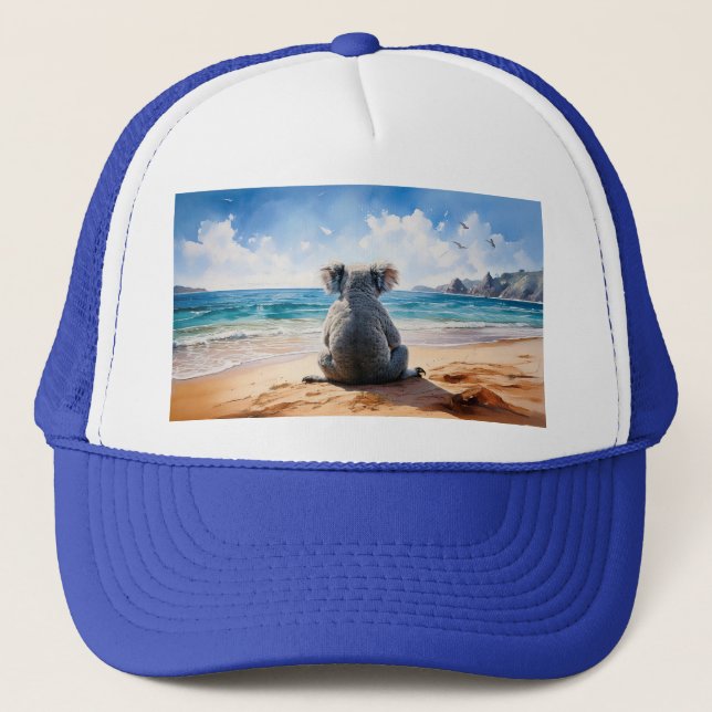 Koala som tittar på havet keps (Framsida)