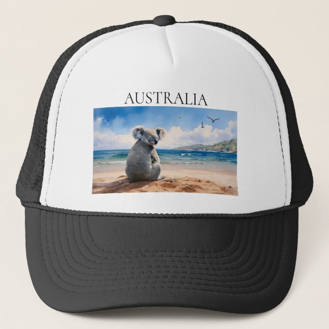 Koala som tittar på havet keps (Framsida)