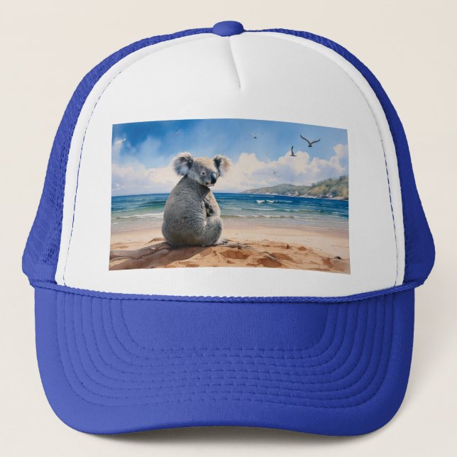 Koala som tittar på havet keps (Framsida)