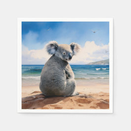 Koala som tittar på havet pappersservett
