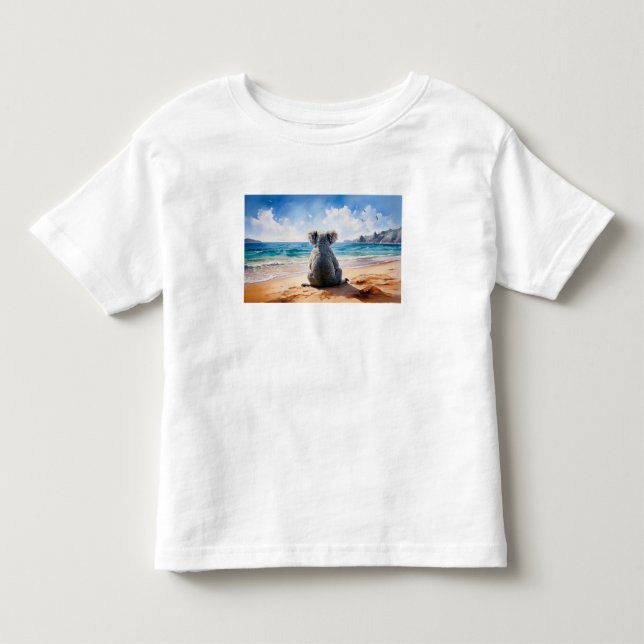 Koala som tittar på havet t shirt (Framsida)