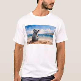 Koala som tittar på havet t shirt