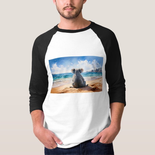 Koala som tittar på havet t shirt (Framsida)