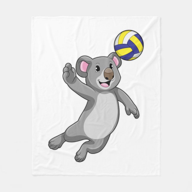 Koala som Volleyball-spelare med Volleyball Fleecefilt (Framsidan)