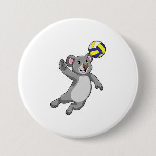 Koala som Volleyball-spelare med Volleyball Knapp