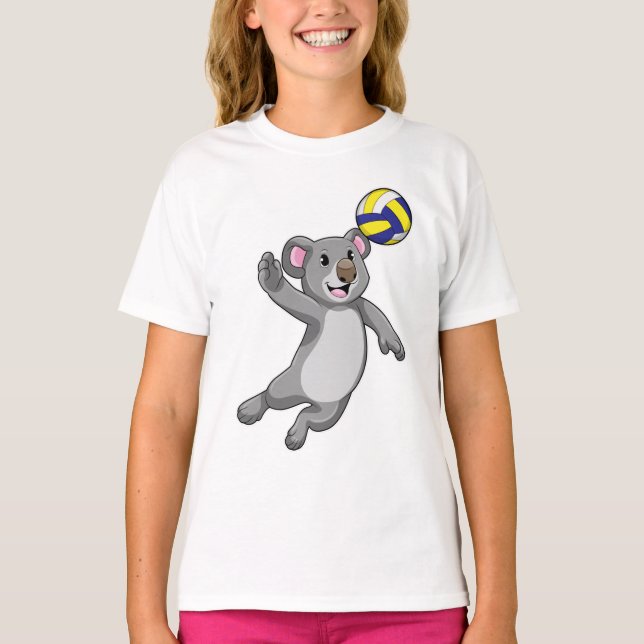Koala som Volleyball-spelare med Volleyball T Shirt (Framsida)