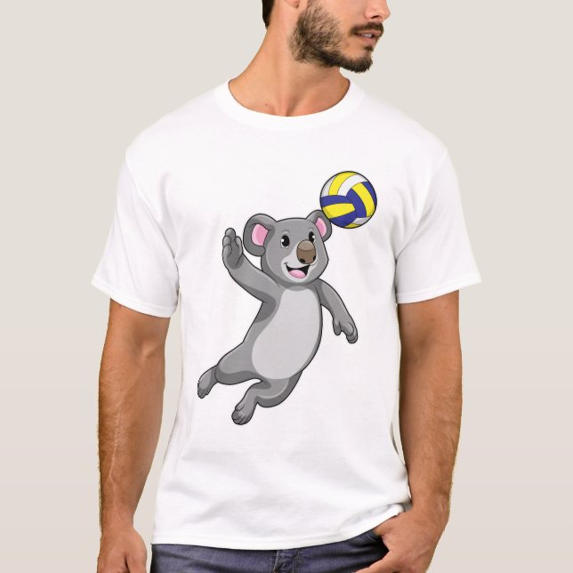 Koala som Volleyball-spelare med Volleyball T Shirt (Framsida)