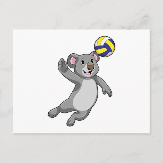 Koala som Volleyball-spelare med Volleyball Vykort (Framsida)