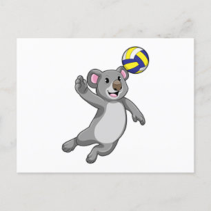 Koala som volleybollspelare med volleyboll vykort