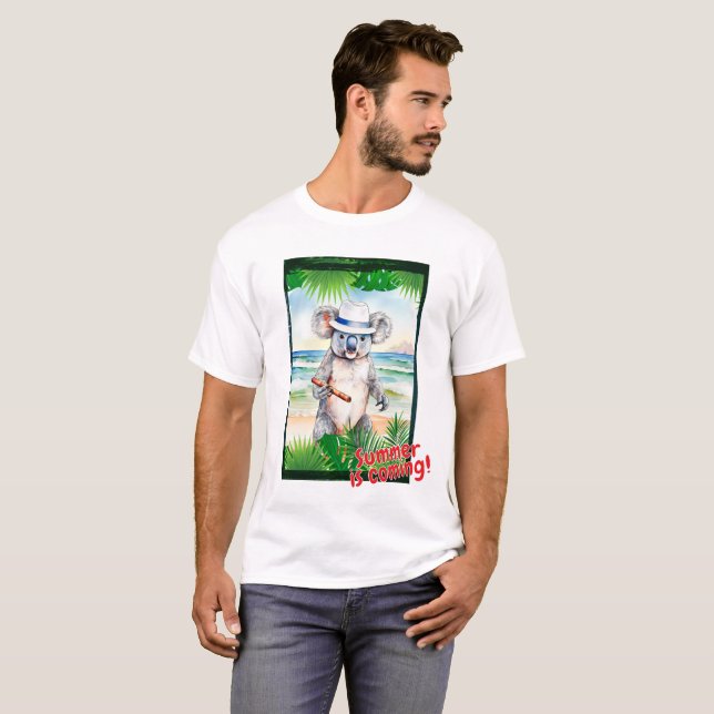 Koala "Sommaren kommer!" T Shirt (Hel framsida)