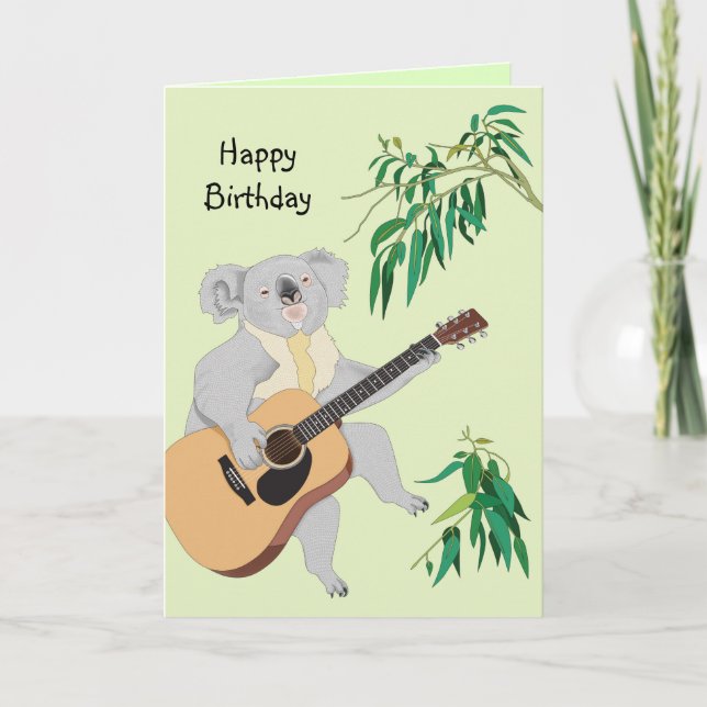 Koala Spela Guitar - gratulationskort Kort (Framsida)