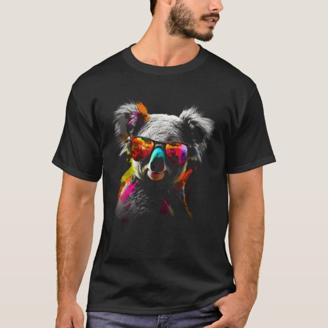 Koala Sunglasses Colourful Animal Motif Koala T Shirt (Framsida)