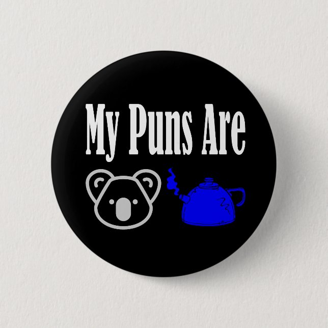 Koala Tea Puns Funny Knapp (Framsida)