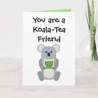 Koala-Tea-vän - hälsningskort Tack Kort