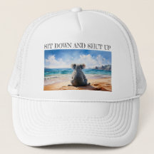 Koala tittar på havet, sätt ner och håll käften