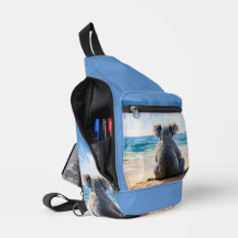 Koala tittar vid havet