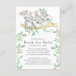 Koala Triplets Baby Shower Bok för Baby Card Tilläggskort
