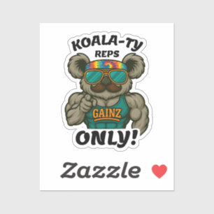 Koala-ty Reps Endast – Rolig Koala Gym Träning Klistermärken