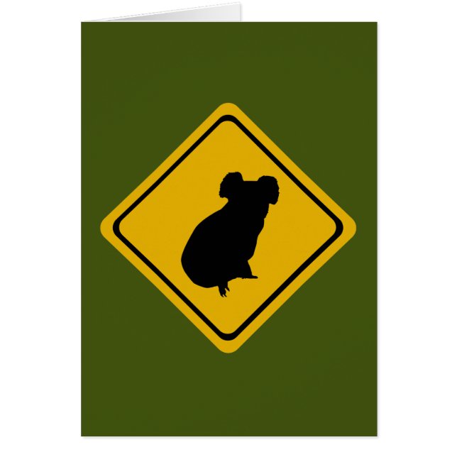 Koala-vägskylt Hälsningskort (Framsidan)