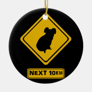 Koala-vägskylt Julgransprydnad Keramik