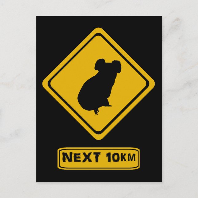 Koala-vägskylt Vykort (Framsida)