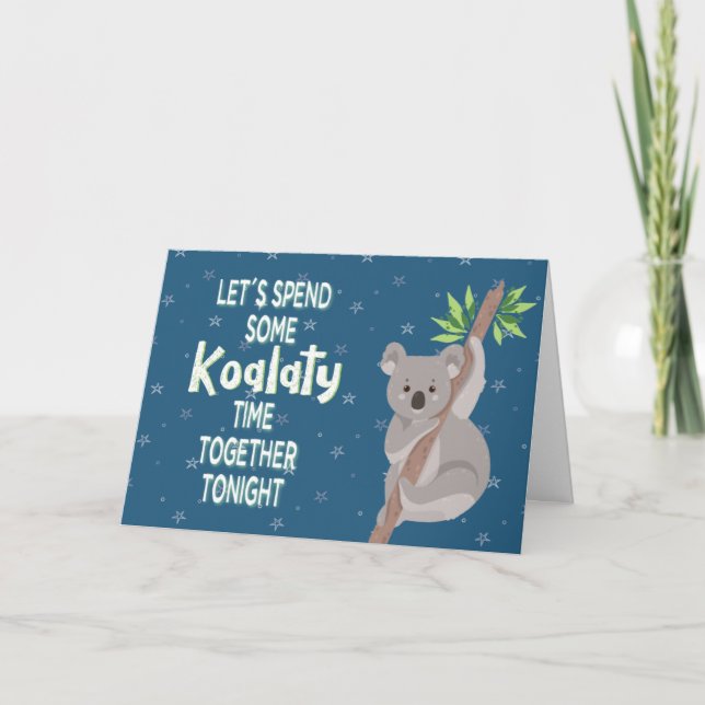 Koala Valentine Day Card, Koalaty Time Helgkort (Framsida)
