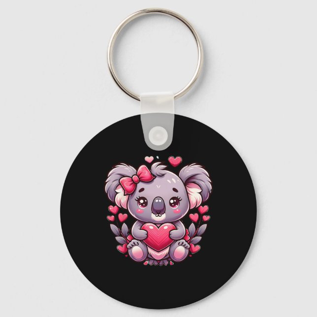Koala Valentine Hearts Bear  Nyckelring (Framsida)
