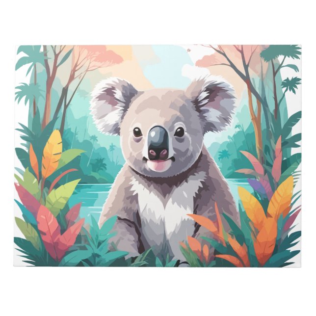 Koala Vector Art Animal in Majestic Nature Anteckningsblock (Framsida)