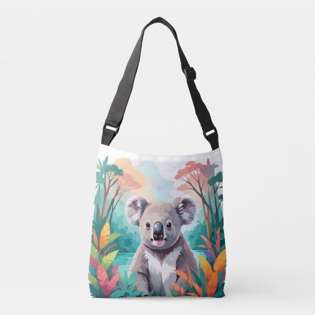 Koala Vector Art Animal in Majestic Nature Axelväska (Framsida)