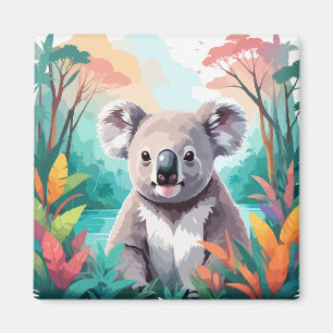 Koala Vector Art Animal in Majestic Nature Magnet
