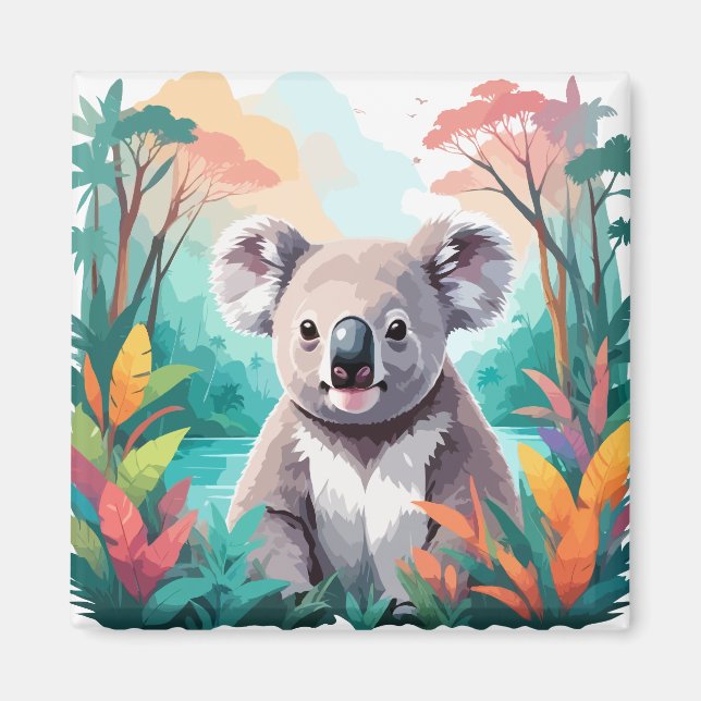 Koala Vector Art Animal in Majestic Nature Magnet (Framsidan)