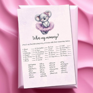 Koala Vem är Min Mamma Baby Shower Spelkort Brevpapper