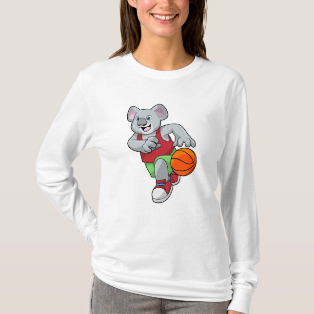 Koala vid Basketball Sports T Shirt (Framsida)