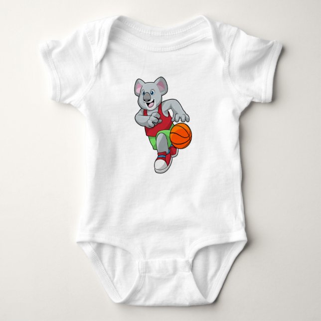 Koala vid Basketball Sports T Shirt (Framsida)